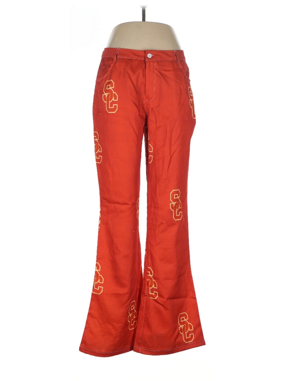 USC Trojans Red Logo Pants Flare VTG Look Med Gameday Tailgate